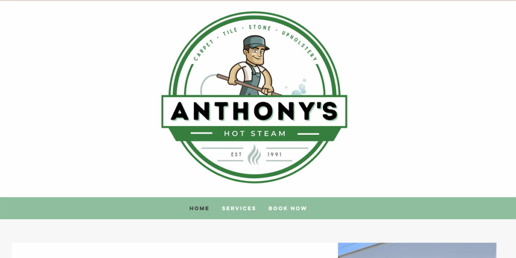 Anthonys Hot Steam Website Hero image