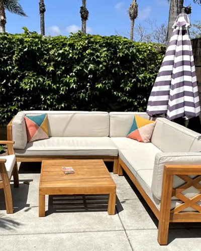 Cleaned outdoor upholstery