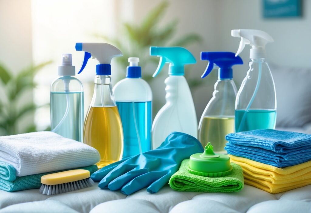 Gathering Cleaning and Sanitizing Supplies